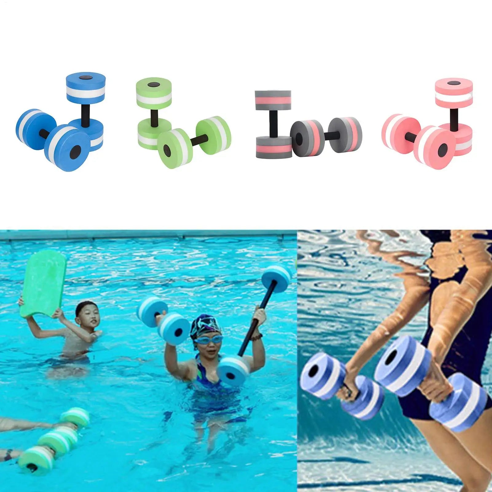 Water Dumbbells For Pool Exercise Floating Water Weights EVA Foam Pool Weights Lightweight Water Fitness Barbells Hand Bar Qme