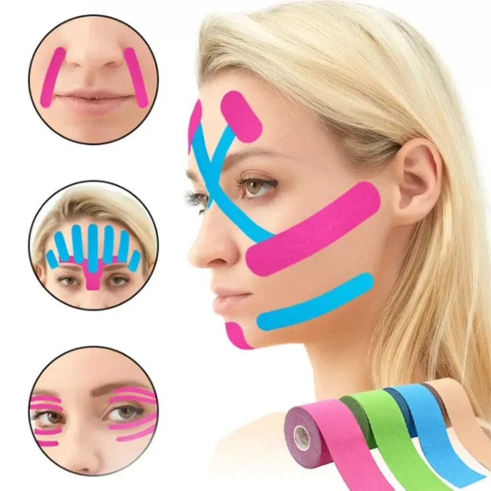 X 5M Kinesiology Tape Face V Line Neck Eyes Lifting Wrinkle Remover Qme