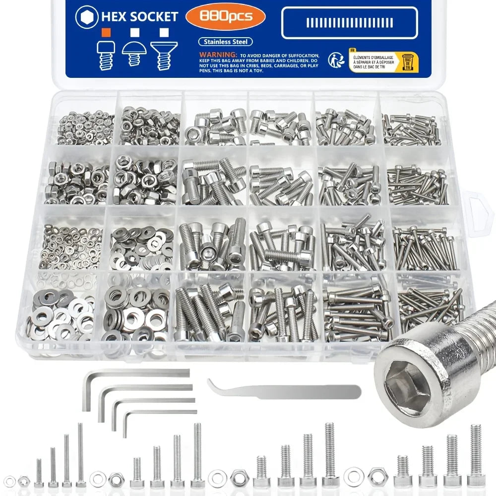 Accessory set - Hexagonal head bolts, nuts, screws and screws Qme