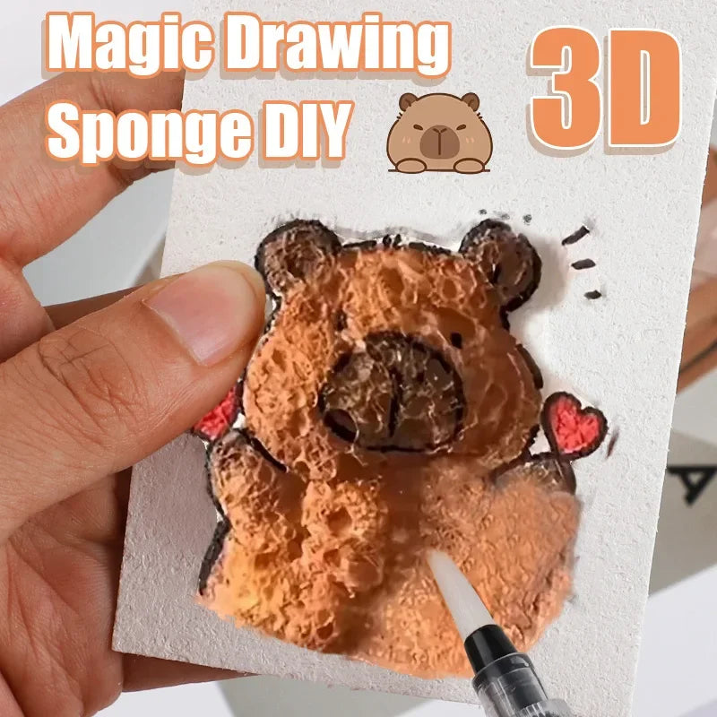 3D Magic Puffy Foam Texture Painting Paper for Kids DIY Drawing Art Educational Craft Sponge Canvas Board Handicraft Toy Qme