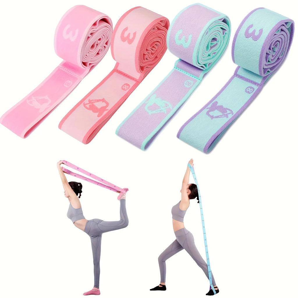 Yoga Stretch Strap, Sports Exercise Resistance Bands For Dance, Gymnastics, Workout, Pilates Stretch Belt For Physical Therapy Qme