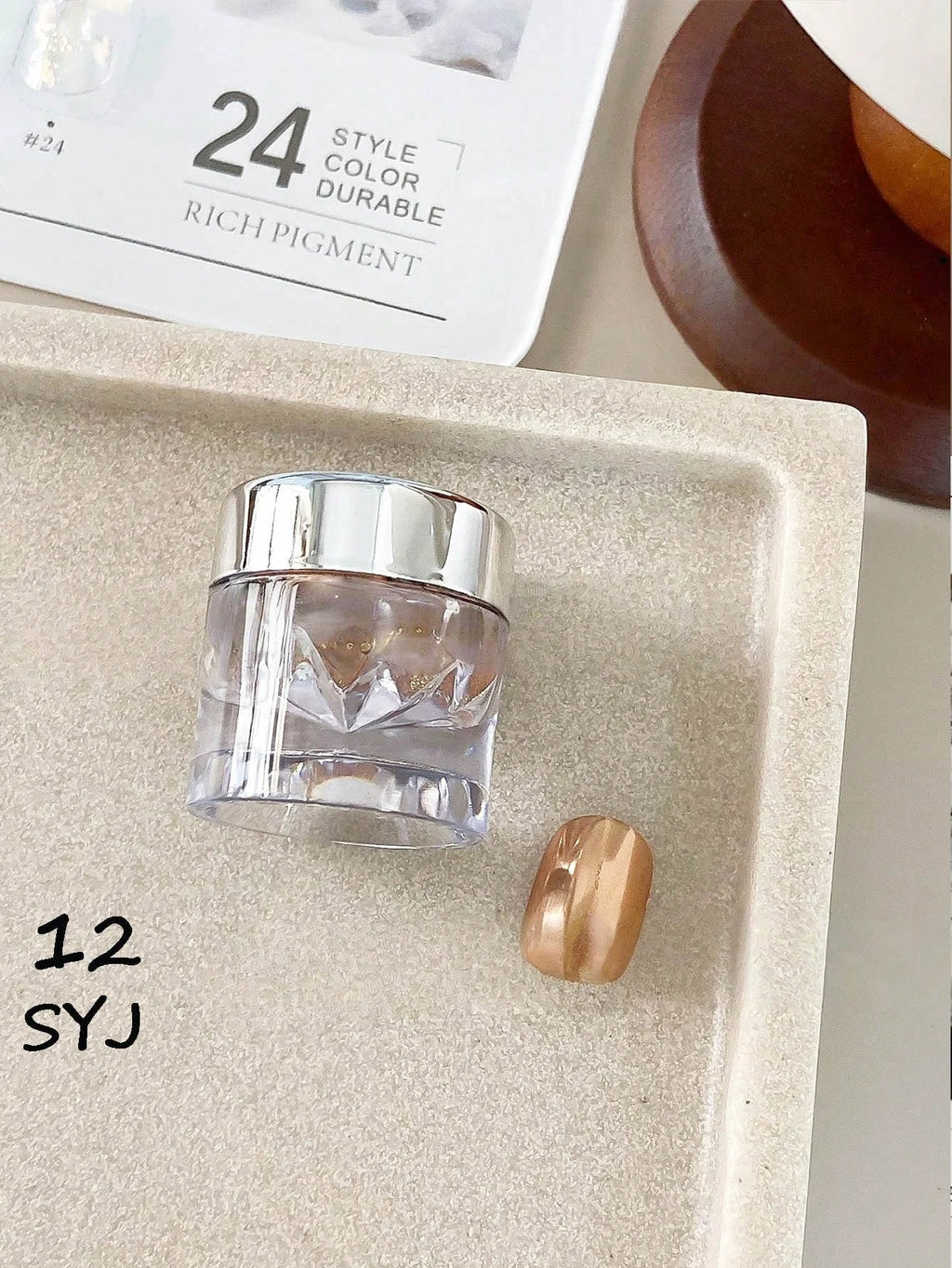 1 High-end Mirror Magic Powder Storage Box Colorful Bright Nail Art