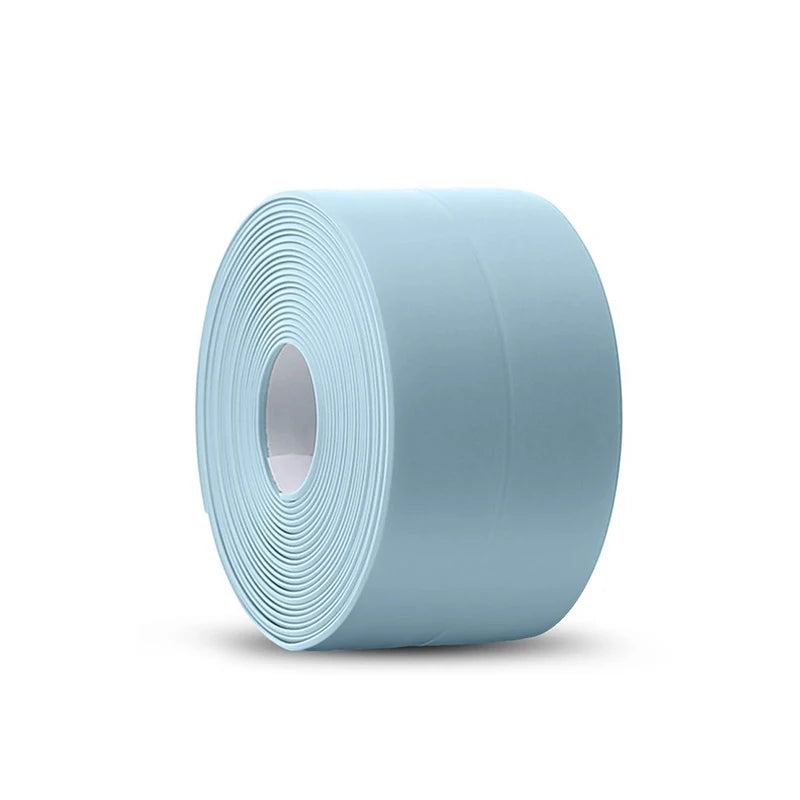 3.2M Bath Caulk Tape Self Adhesive Waterproof Toilet Sealing Strip Tape PVC Oil-Proof Kitchen Sink Edge Corner Wall Sticker Qme Blue 3.2M(10.5Ft) 2.2CM(0.87in)