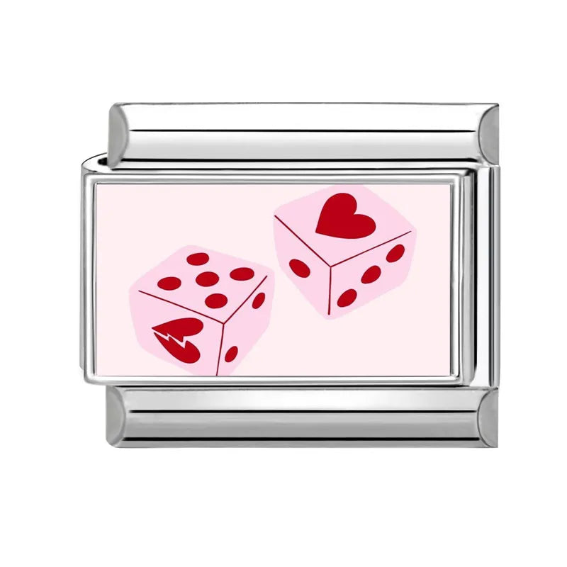 2025 Cute Rabbit Cats Heart Flowers Italian Charm Link Fit Stainless