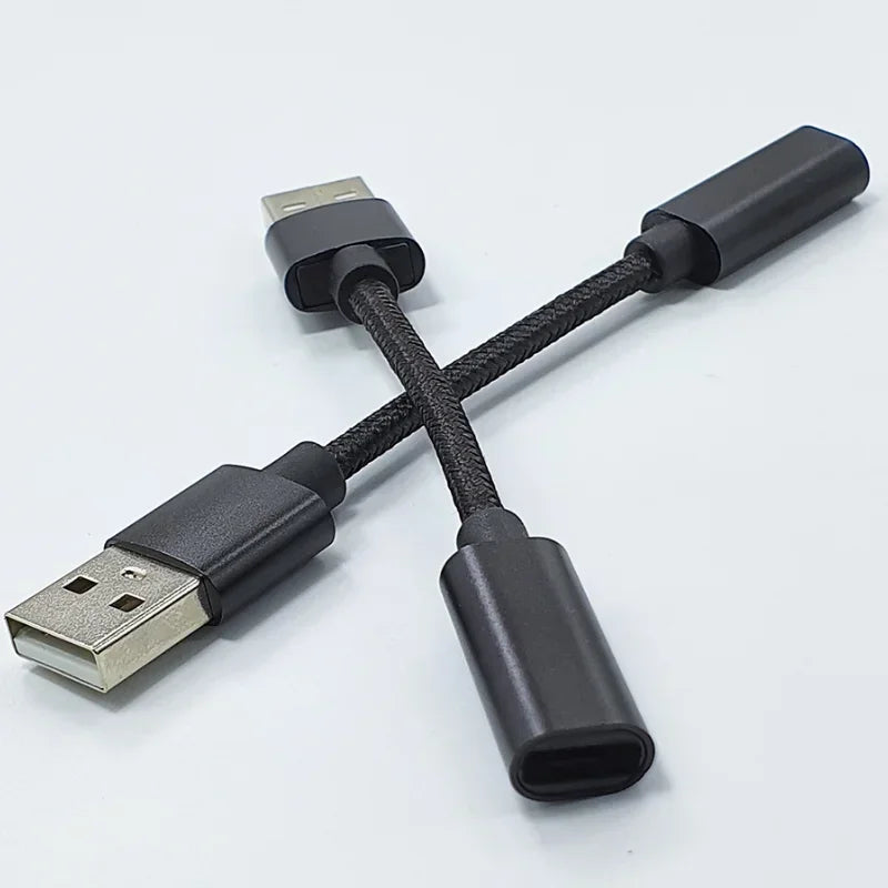 Black Type-c Adapter Type-c Female To USB Male Adapter Android Mobile Phone Charging Data Cable 10cm Qme