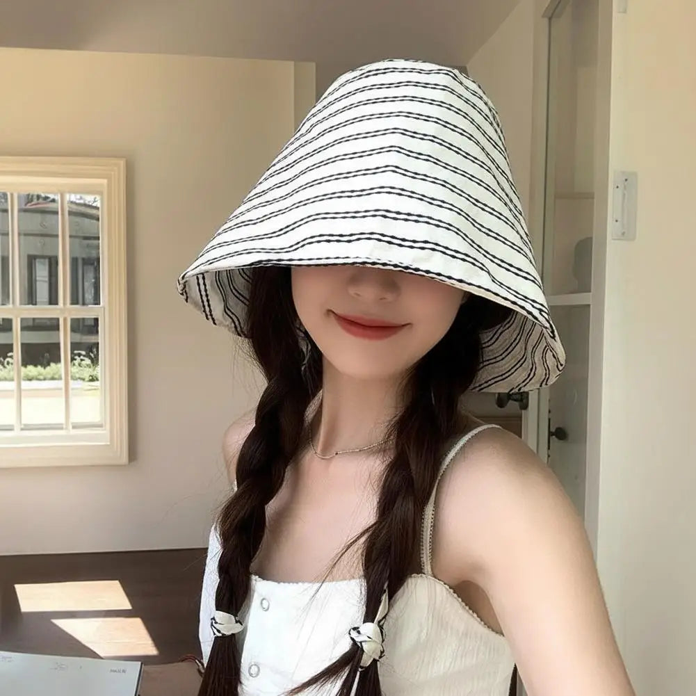 Fisherman Hat Bucket Hats Ponytail Sun Outdoor Panama Beach Cap Qme