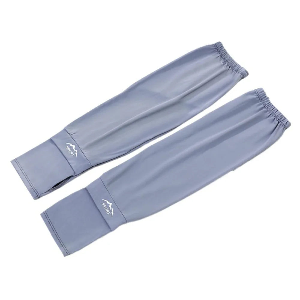 Thin Loose Ice Silk Sleeves UV Insulation Sun Protection Sunscreen Arm Sleeve Anti-UV Long-sleeved Glove Cycling Gloves Driving Qme Style B Dark Grey