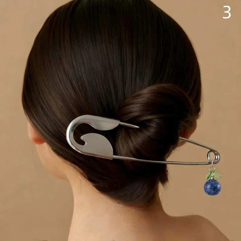 Giant Safety Pin Hair Clip Large Metal Clips Barrettes Women Girls Qme 3