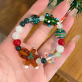 Niche Design Gingerbread Man Cartoon Bracelet - Christmas Minimalist Versatile for Christmas Gift Qme Beaded Bracelet