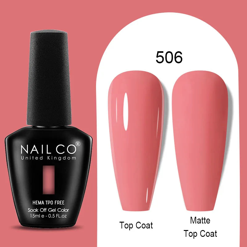 Nailco Jelly Gel Nail Polish Transparent Varnishes 44 Colors Red Pink