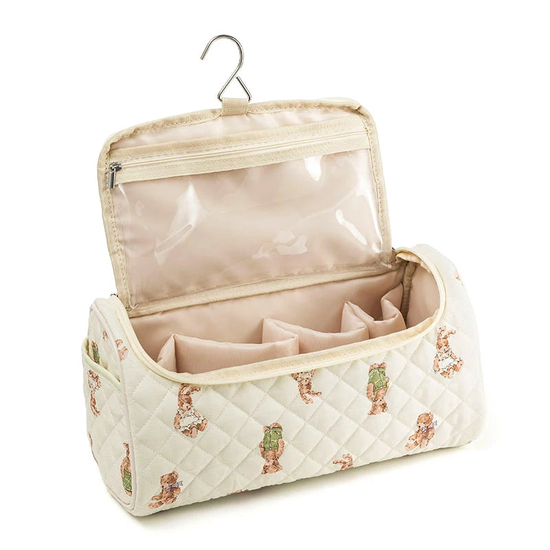 Quilted Travel Case For Cotton Hair Tools Travel Bag Hangable Storage Bags With Hanging Hook Qme StyleC