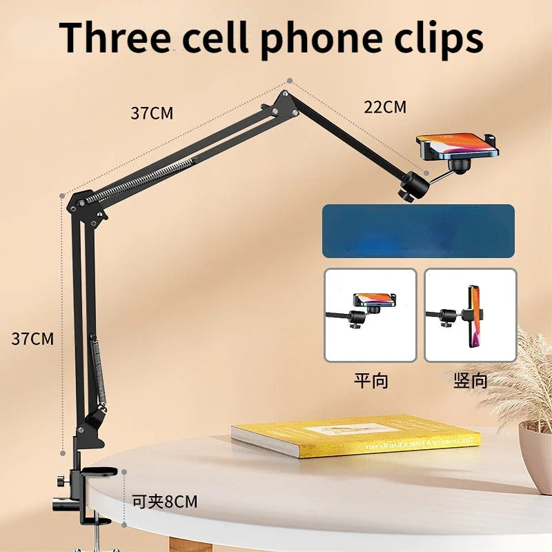 360Degree Long Arm Tablet Holder Stand for 4 to 11inch Tablet Smartphone Bed Desktop Lazy Holder Bracket Support for iPad Qme 3 - Phone holder A