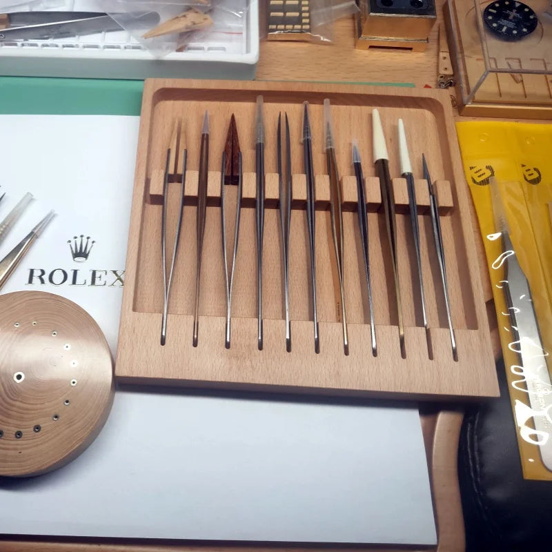 Tweezer Box Made Beech Wood Can Hold 11 Tool Storage Devices Qme