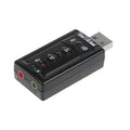 7.1 USB Stereo Audio Adapter External Sound Card for Windows XP/2000/Vista/7 3D USB Audio Adapter for PC and Laptop Qme black