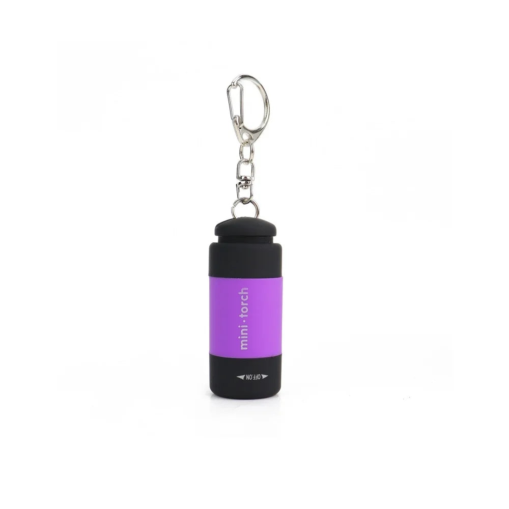 1Pc Led Micro Pocket Flashlight Portable USB Rechargeable Keychain Flashlight Waterproof Home Outdoor Hiking Camping Flashlight Qme purple