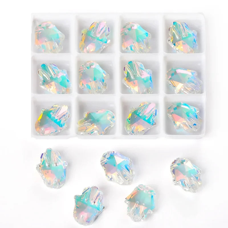 AB Color Crystal Pendants Shiny Charms Loose Beads for Necklace Bracelet Earring DIY Crafting Jewelry Accessory Making Supplies Qme 13x18mm-12pcs