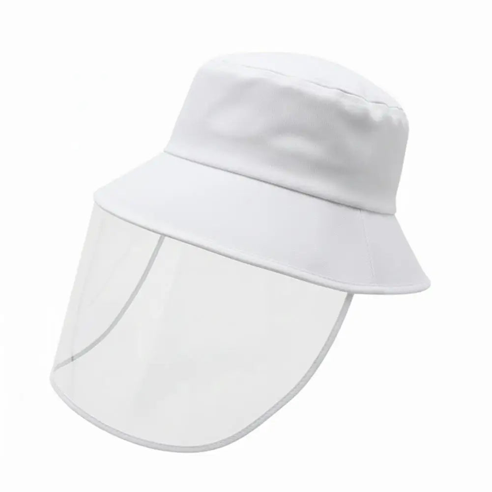 Dust-proof Windproof Cap Stylish Bucket Hat Protective Face Mask Men Qme White
