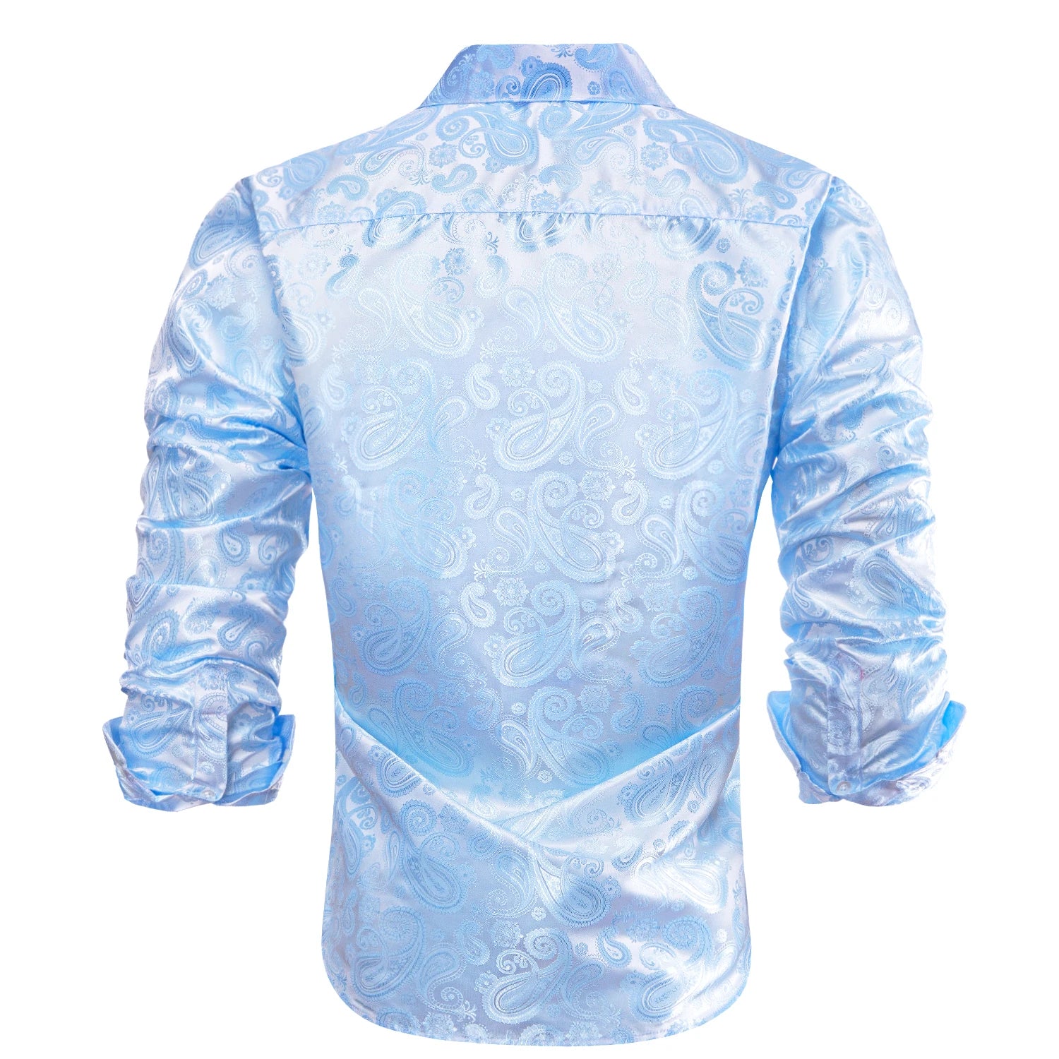 Hi-Tie Jacquard Paisley Mens Dress Shirts Long Sleeve Lapel Suit Shirt Casual Formal Blouse 10 Colors Wedding Business Party Qme