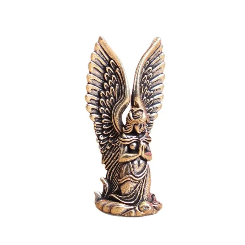 Brass Goddess Guardian Angel Small Statue Characters Miniatures Qme