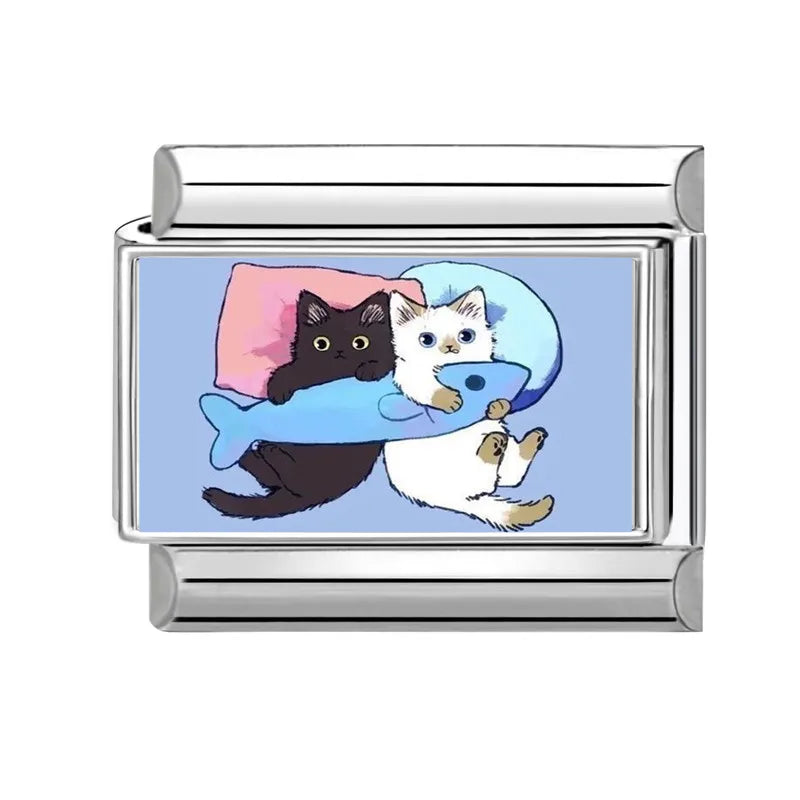 Design Cute Cartoon Animal Pet Series Cat Dog Rabbit Italian Link Fit