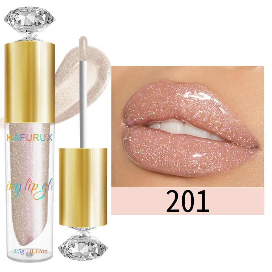 9 Colors Moisturizing Diamond Shimmer Glitter Lip Gloss Makeup Qme 201