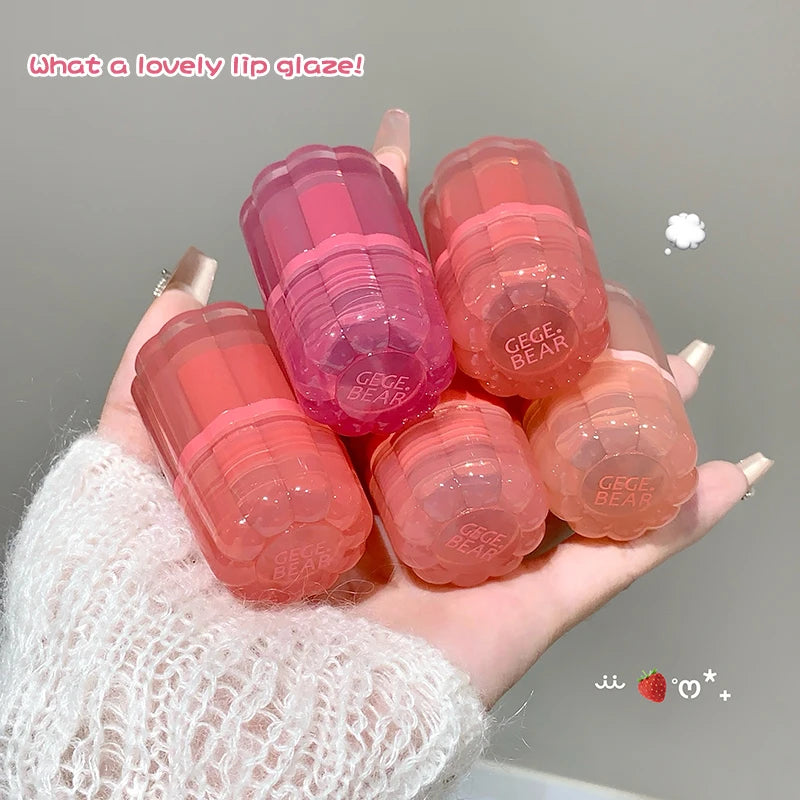 Gege Bear Dual-color Solid Lip Jelly Cannel Mirror Glaze Watery Light Qme