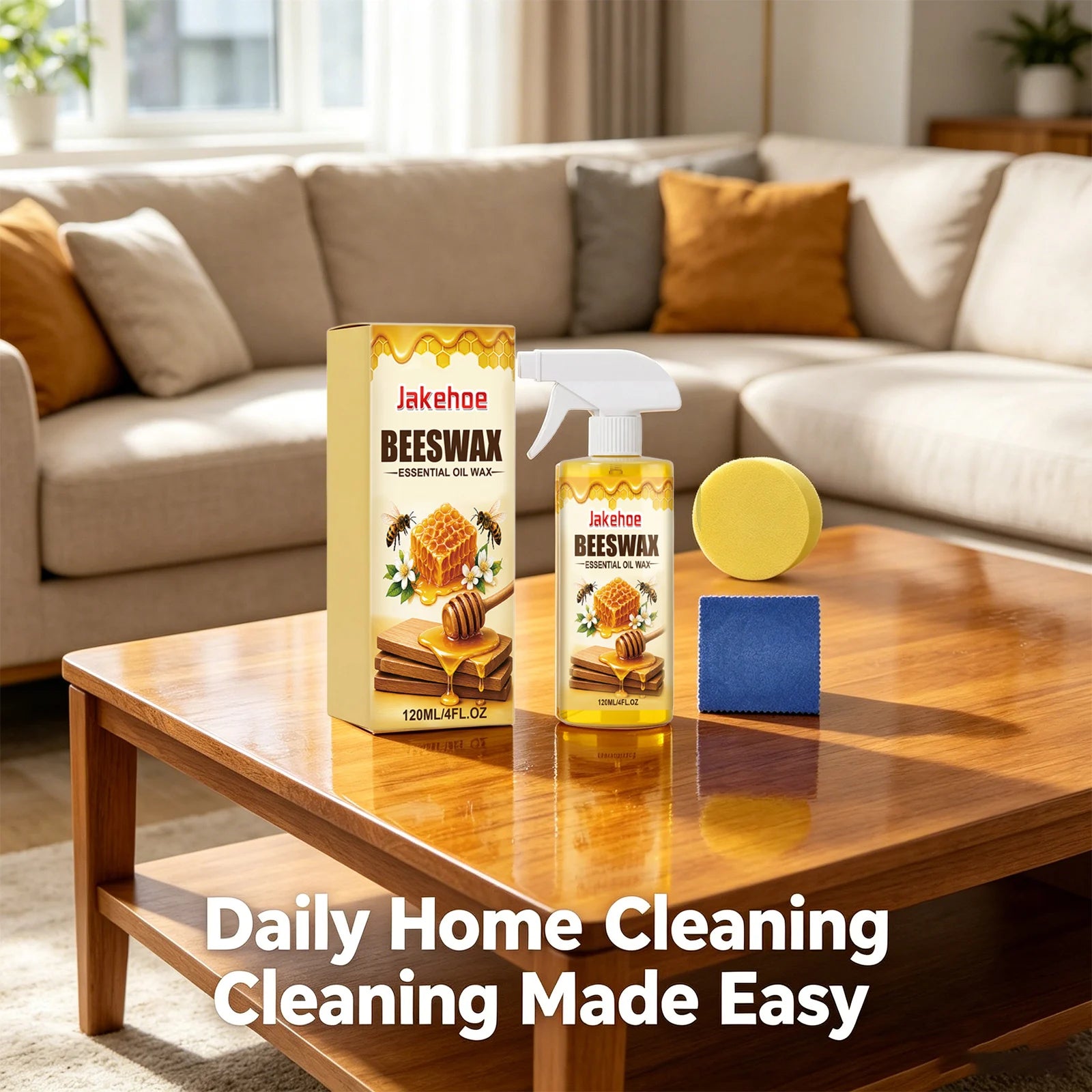 Beeswax Furniture Polish Spray Remove Scratches Restoring Shine Waterproof Routine Maintenance Natural Wood Beeswax Conditioner Qme