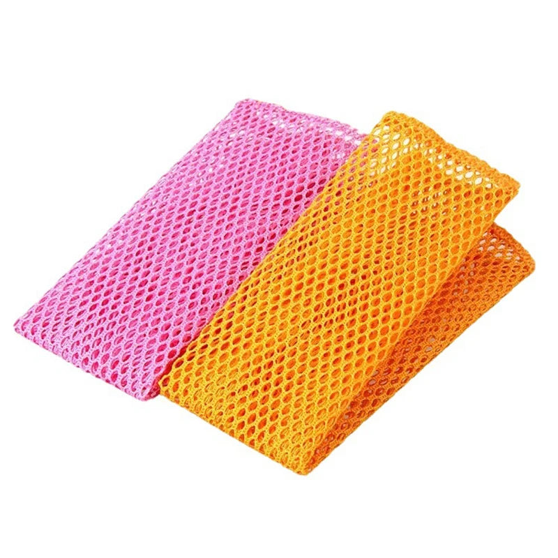.2pcs Innovative Dish Washing Net Cloths Rapid Dry Scourer Mesh Washing Cloths Kitchen Cleaning Tool Cleaning Cloths. Qme
