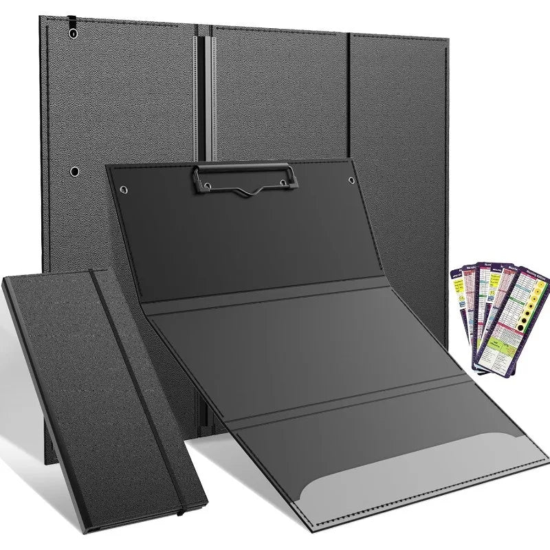3-Layer Foldable Nursing Clipboard Pocket Pen Holder Elastic Band Qme