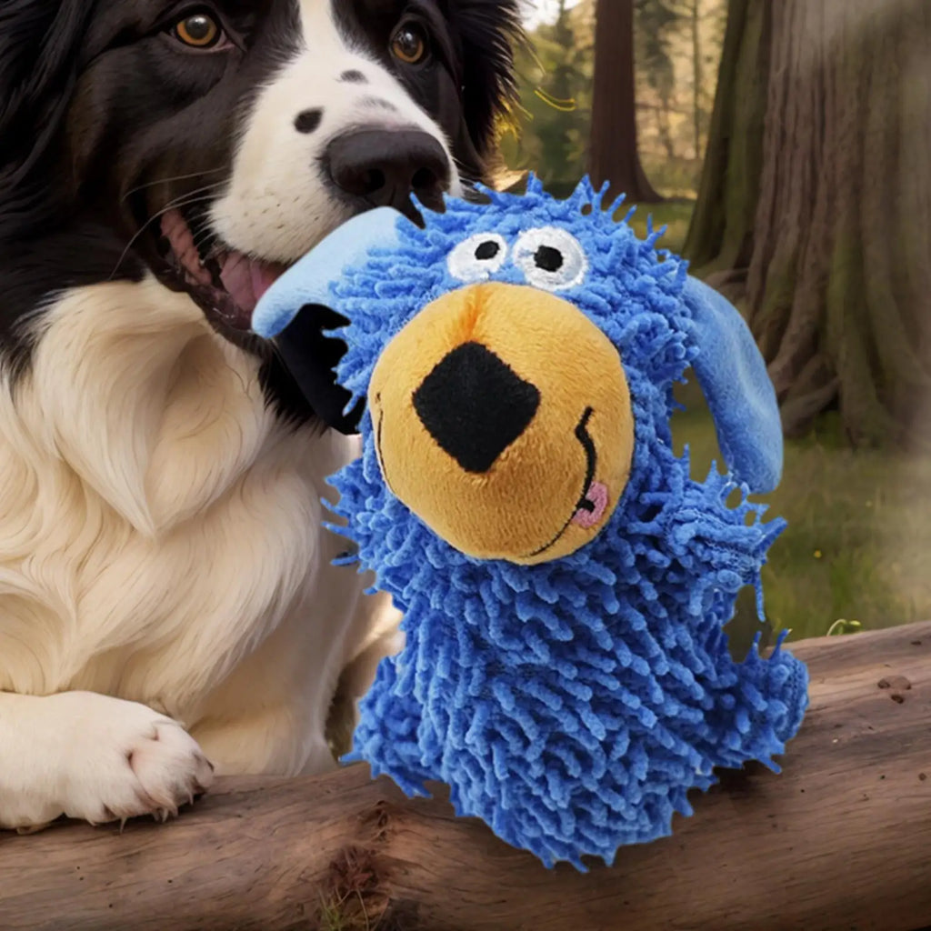 Squeaky Stuffed Dog Toy Interactive Dog Squeak Toys for Teeth Cleaning Enrichment Stimulation Puppy Chewers Qme