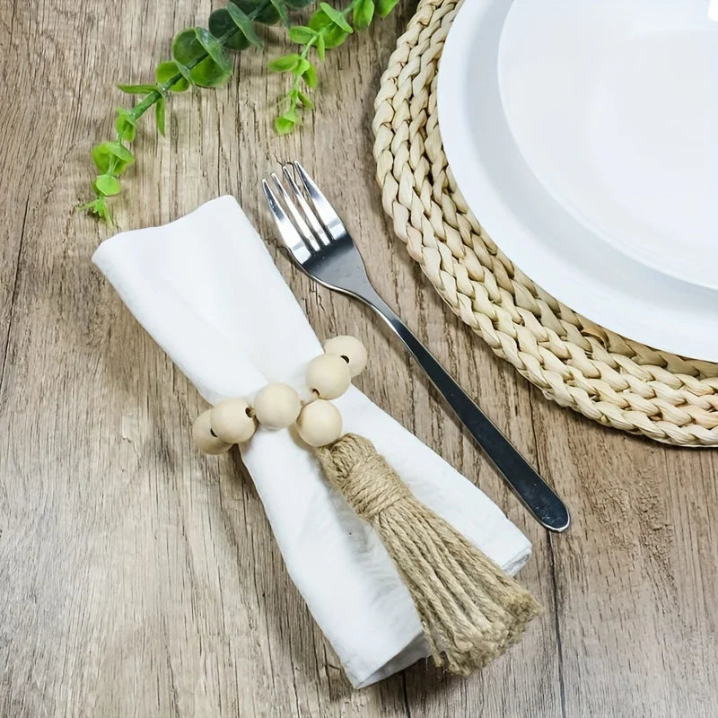 1 Dining Table Decorated Natural Pastoral Napkin Ring Qme