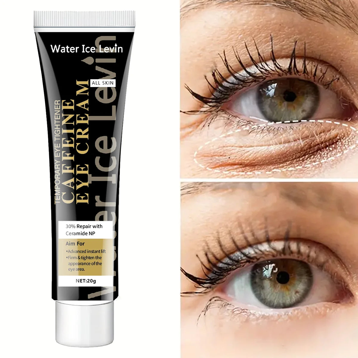 Caffeine Eye Cream to Lighten Dark Circles and Tighten Skin Instant Eye Repair Essence Eye Beauty Treatment Qme