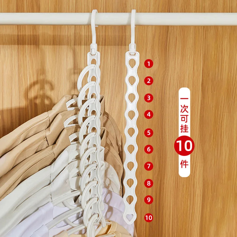 1PC Rotatable Porous Hanger Storage Rack Household Dormitory Clothes Brace Organizer Multi-Storey Balcony Hanger Storage Rack Qme 1PC White
