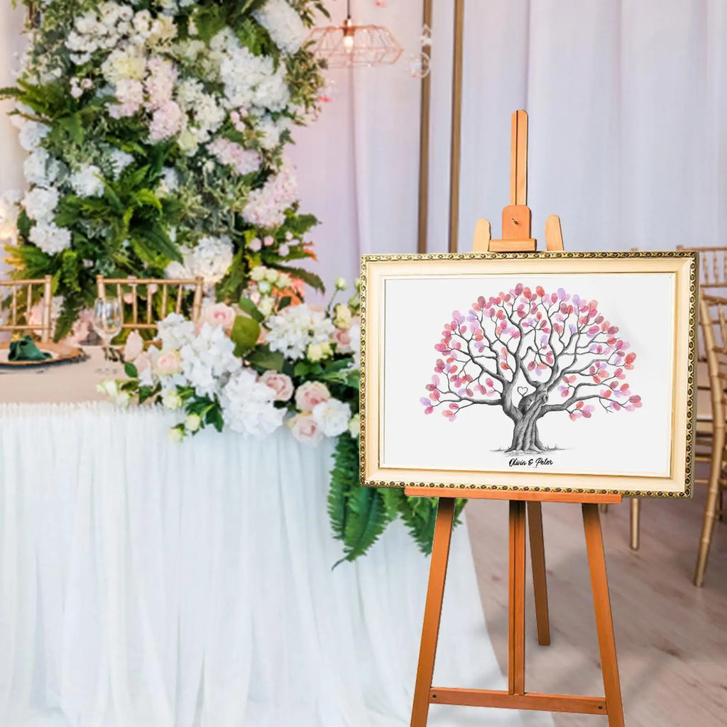 Fingerprint Tree Canvas Wedding Decorative Guest Book Creative Qme