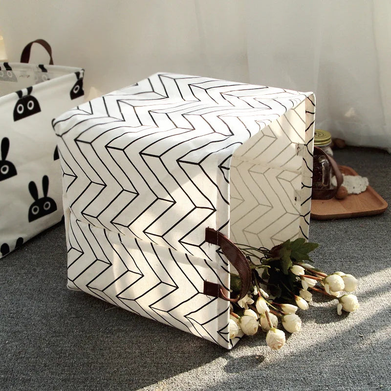 Organizer Bag Cotton and Linen Dirty Clothes Laundry Basket Foldable Laundry Basket Storage Household Sundries Storage Basket Qme