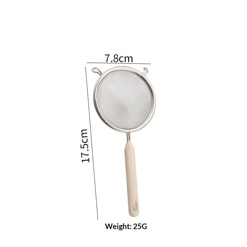 Durable Stainless Steel Residue Filter Plastic Handle Fine Mesh Qme S