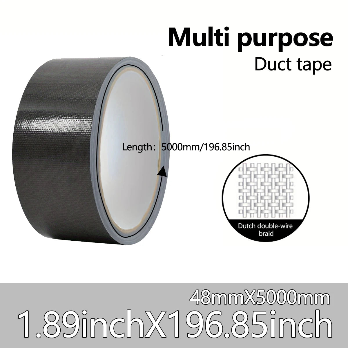 Super Strong Pipe Tape - Waterproof Carpet and Floor Tape, Hand Tearable, All Weather Tape for Indoor/Outdoor Use Suitable Qme Length 5m 48mm