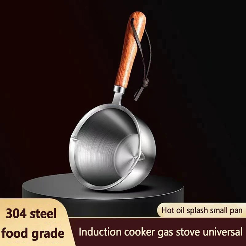 Small Milk Pots Stainless Steel Oil Skillet Household Heater Sauce Qme