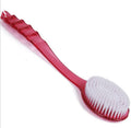 2 in 1 Multi-Purpose Bath-Brush Long Handle Back Scrubber Wet Dry Exfoliating Shower Sponge Skin Massage Tool Qme red