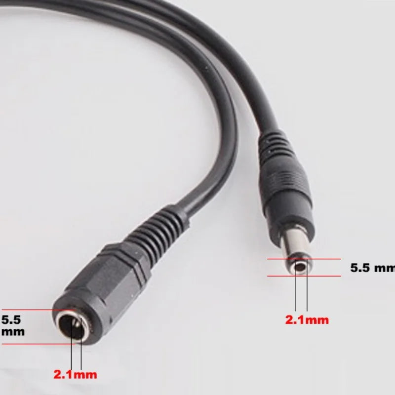 10pcs DC male and female extension cable DC5.5 * 2.1mm DC power extension cable monitoring power extension cable Qme