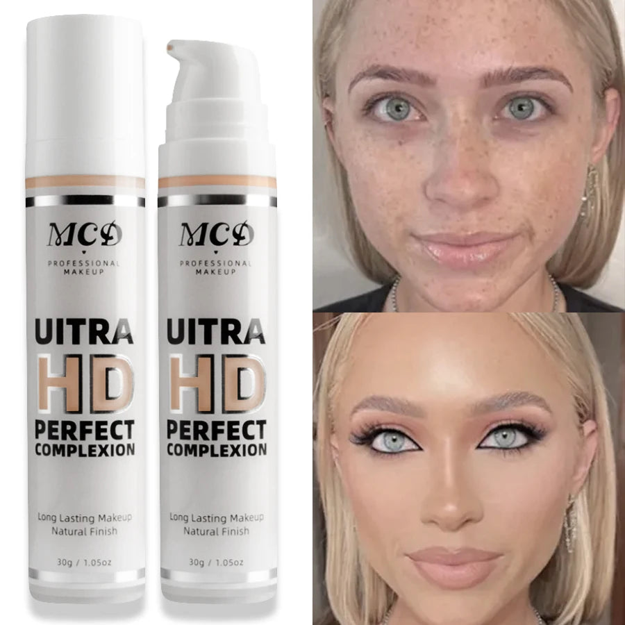 9 Shade Full Coverage Concealer Liquid Foundation Makeup Base Cushion Qme