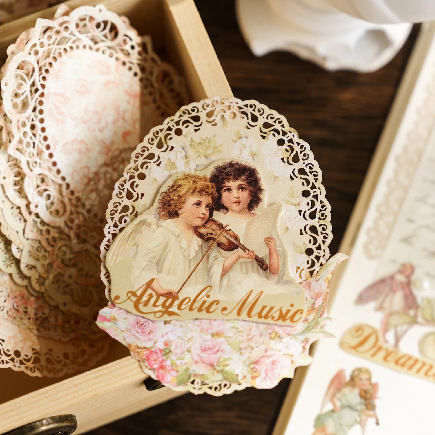 10 pcs Vintage Broken flower hollowed out lace paper Decorative Diy Scrapbooking Diary Album junk journal Collage material Qme