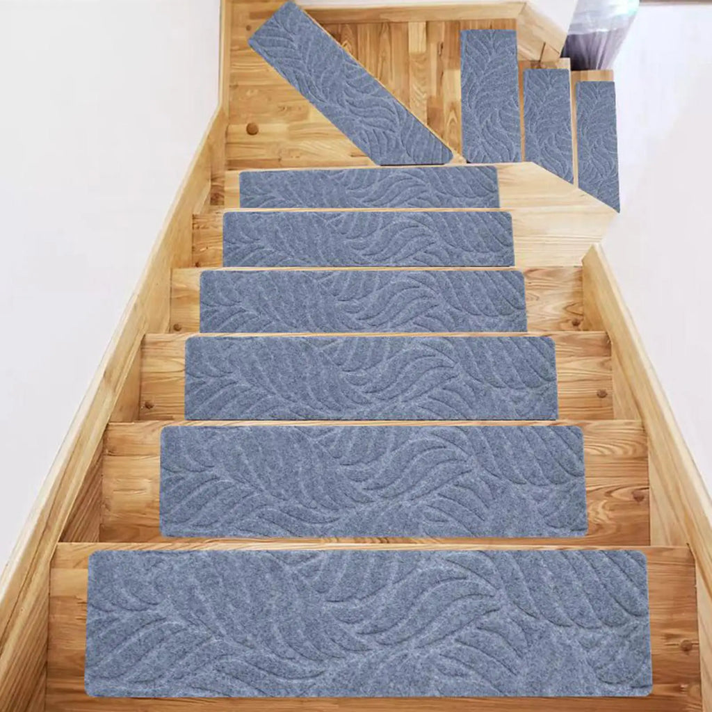 Staircase Step Treads Peel Stick Wooden Steps 15 Non-skid Safety Rug Qme
