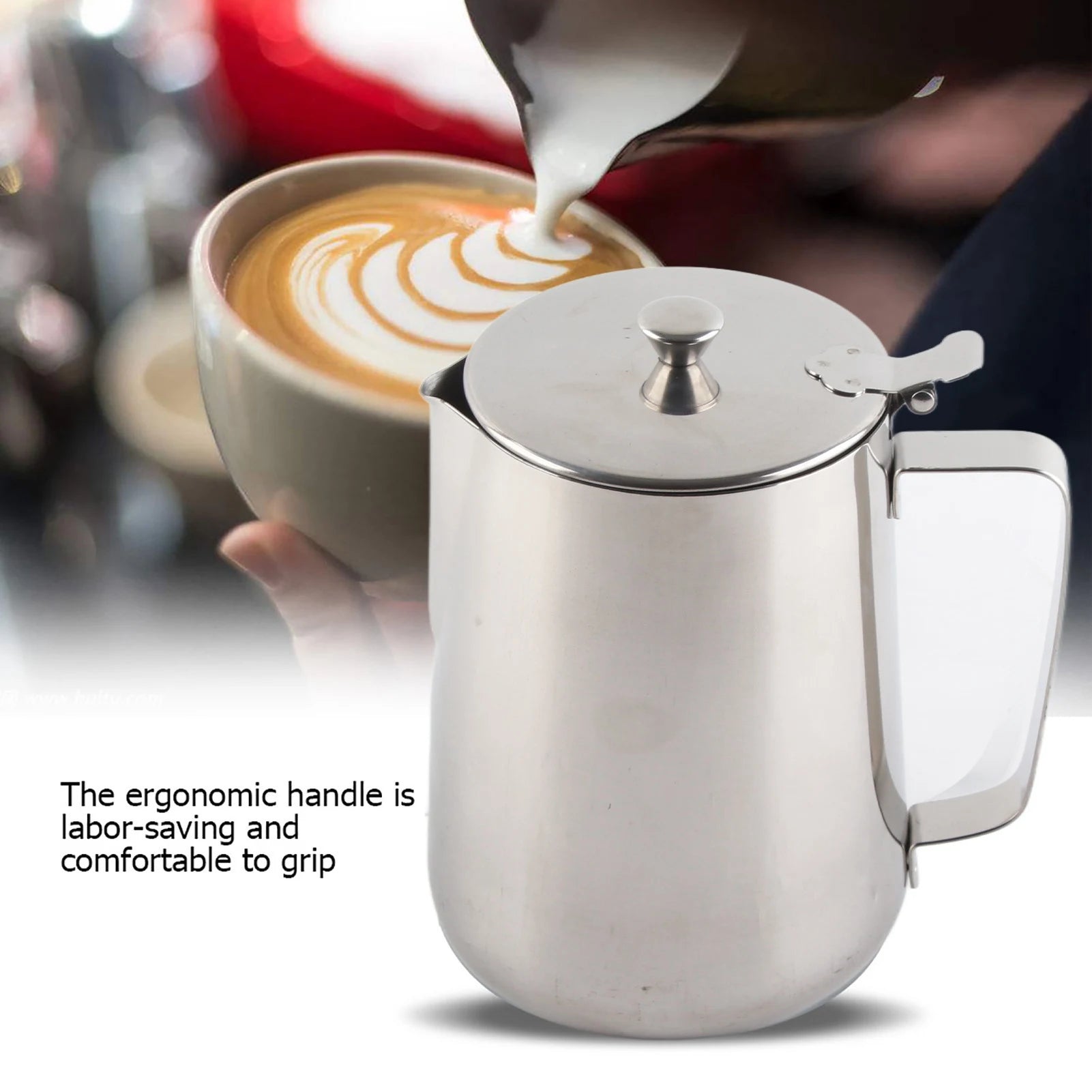 Coffee Milk Frothing Pitcher Jug 304 Stainless Steel Precise Scale High Quality Latte Barista Professional CafeUtensil for Home Qme