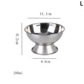 Ice Cream Cups Salad Bowl Stainless Steel Bowl Dessert Fruit Plate Snack Dish Party Supplies Qme L
