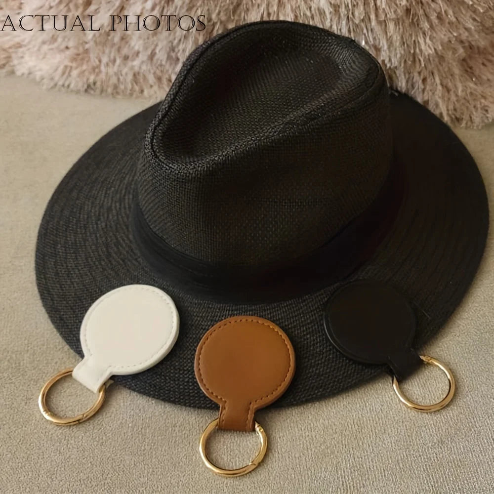 1PC Magnetic Hat Clip On Bag Hat Holder For Handbag Backpack Luggage PU Leather Hat Keeper Clip Travel Bag Accessories Qme