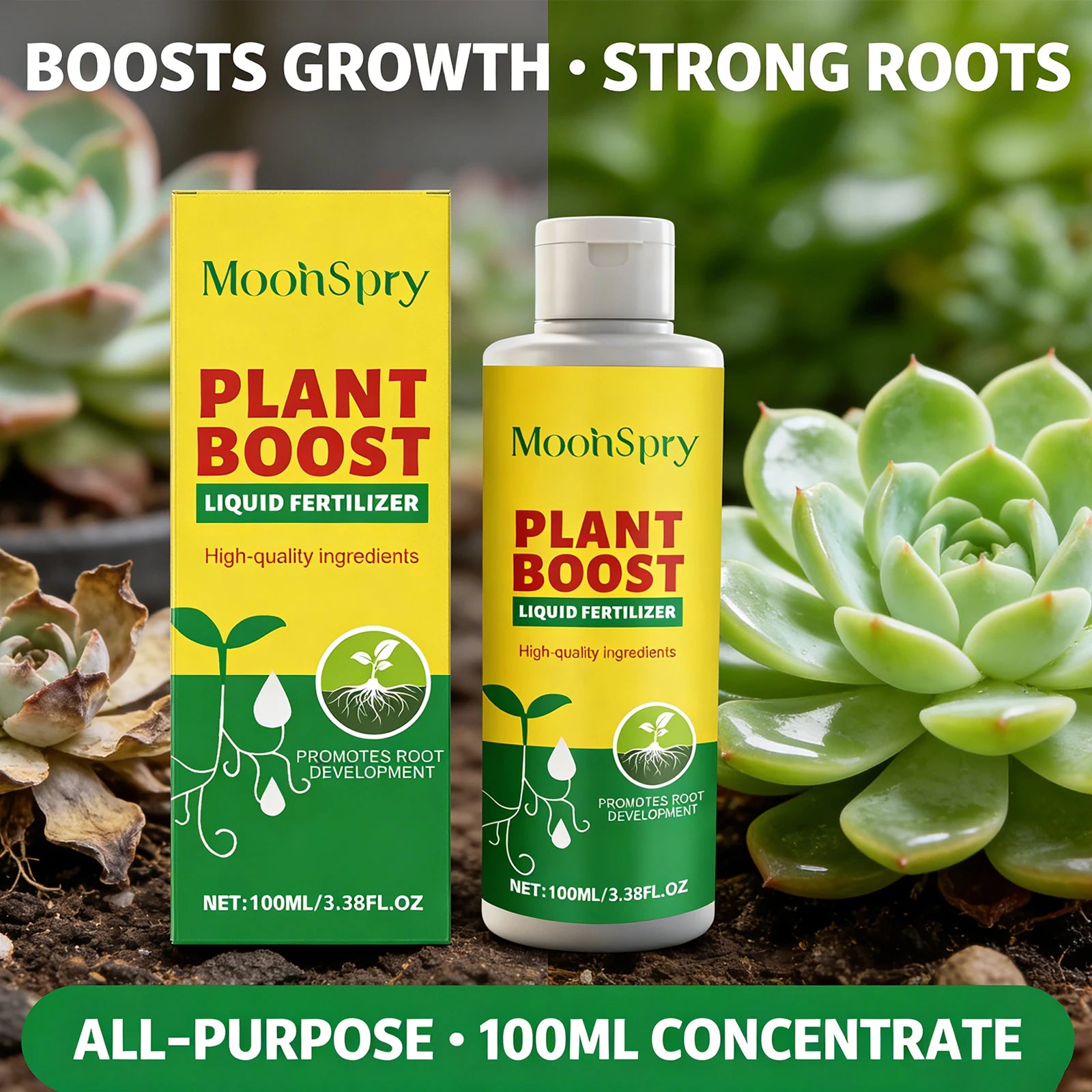Plant Boost Liquid Fertilizer Enhancing Water Fertilizer Absorption Capacity Promote Healthy Plant Growth Plant Nutrient Liquid Qme 3 X 100ml Boxed