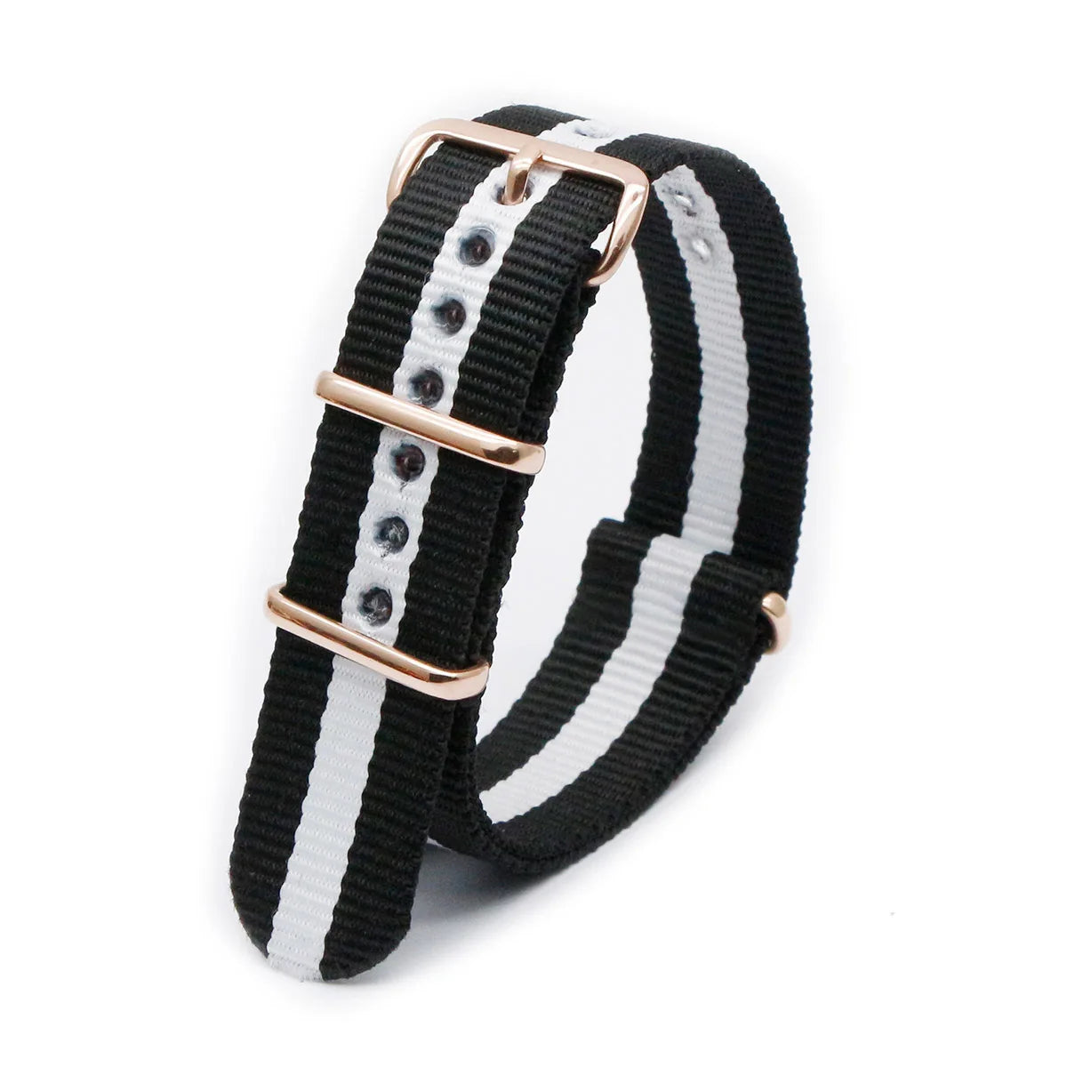 Luxury Nylon Watch Band Rose Gold Metal Buckle Durable Sweatproof Watch Strap 18/20/22/24MM Fashion Wristband For Men Women Qme