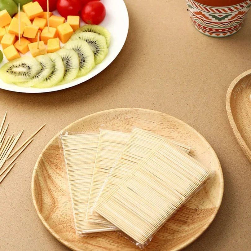 Disposable Double-headed Bamboo Toothpicks Portable Teeth Cleaning Qme