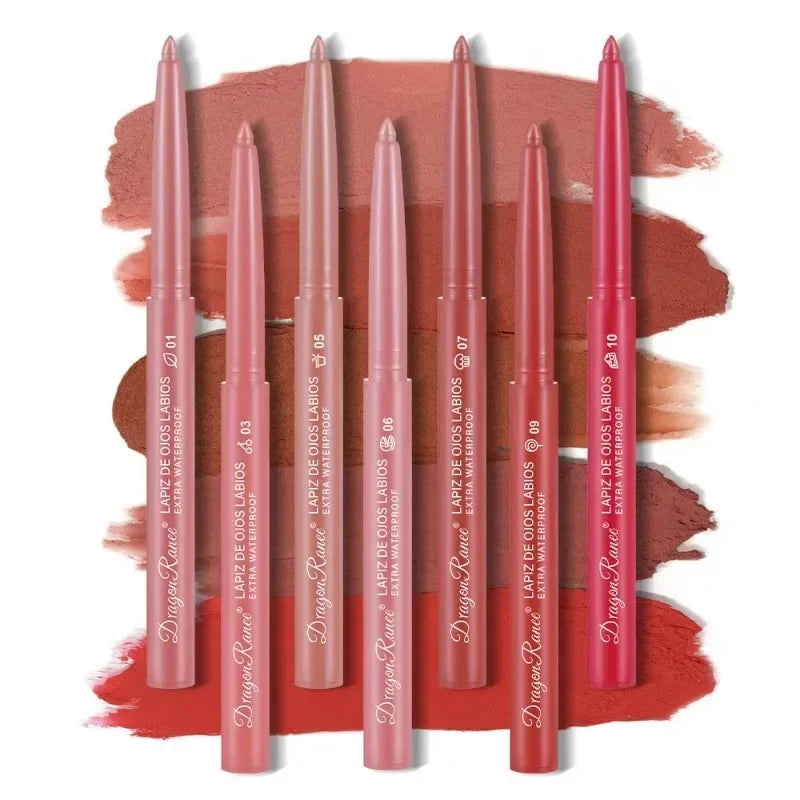 Waterproof Matte Lipliner Pencil Sexy Red Contour Lip Tint Lip Stick Lasting Moisturising Non-stick Cup Lips Makeup 12Colors Qme